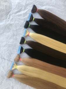 Raw Temple Soft and <b>Silky</b> Smooth Colored Cuticle Aligned Straight Coloured Human Hair Extensions Bundles From Indian Hair Vendor - Product Image 4