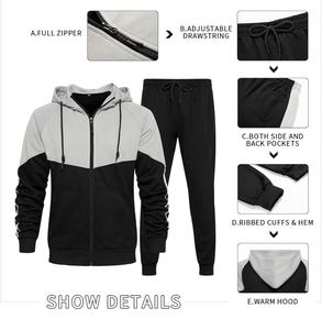 Trajes de chándal de invierno especiales del mejor fabricante para hombres Logotipo personalizado Tallas grandes Material polar Conjuntos transpirables Precio bajo - Product Image 4