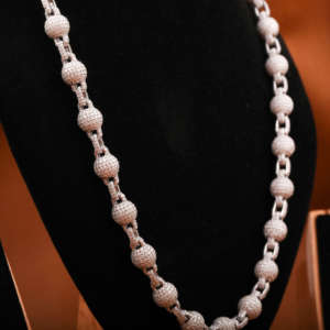 8 Mm 22 pulgadas Hip-hop Ball Linked Charm Moissanite Collar de cadena en plata de ley 925 Nuevo estilo de moda Cadena de eslabones cubanos para hombres - Product Image 5