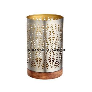 Juego de 2 portavelas votivas de madera maciza, soportes de mesa con forma personalizada y tamaño para decoración de boda - Product Image 3