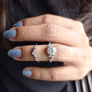 Anillo de Compromiso con Corte Redondo y Diamante Cultivado en Laboratorio, con Plata 925 y Oro Rosa - Product Image 2