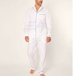 ชุดนอนลำลองผู้ชาย 2 ชิ้น ผ้าโพลีเอสเตอร์/คอตตอน แขนยาว มีกระเป๋า เสื้อผ้าฤดูหนาว ระบายอากาศได้ดี - Product Image 2