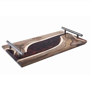 Enduit de poudre noire finition plat de service fête de mariage décoration de table restauration plateau de service vaisselle plat de service alimentaire - Product Image 6