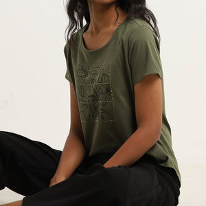 Camiseta de Manga Corta para Mujer, Cuello Redondo, de Poliéster/Algodón, Transpirable, Antiarrugas, de Secado Rápido, con Logotipo Impreso, OEM, Alta Calidad - Product Image 5