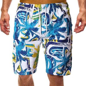 Vente en gros Short élastique d'été en maille à séchage rapide à imprimé floral pour hommes, taille haute, logo personnalisé, maillot de bain respirant à motif uni - Product Image 2