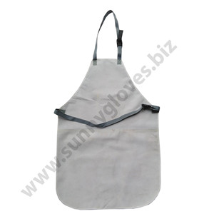 Delantal de soldadura de cuero partido resistente al calor y duradero hecho a mano de grano completo - Product Image 6