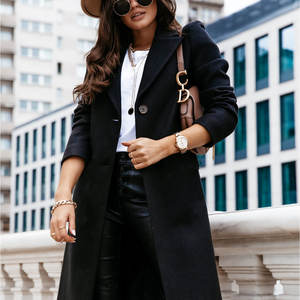 Manteau trench pour femme à manches longues, double boutonnage, avec capuche et revers, en tissu tricoté imperméable, rembourré en coton, pour l'automne, avec ceinture - Product Image 4