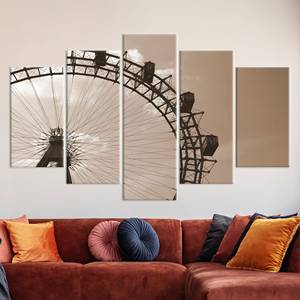 Obra de arte impresa en lienzo: Decoración de pared con vista de parque de atracciones, mezcla de 5 piezas: Envoltura tipo galería - Product Image 1