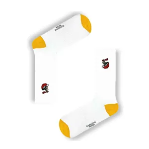 Ensemble de 6 paires de chaussettes brodées en coton 100% pour la restauration rapide, chaussettes respirantes en tricot pour un usage quotidien, taille unique pour toutes les saisons - Product Image 2