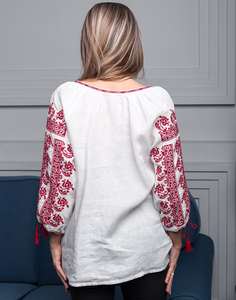 เสื้อแฟชั่นผ้าฝ้ายแขนยาวปักลายดอกไม้สำหรับฤดูใบไม้ร่วงและฤดูหนาว - Product Image 4