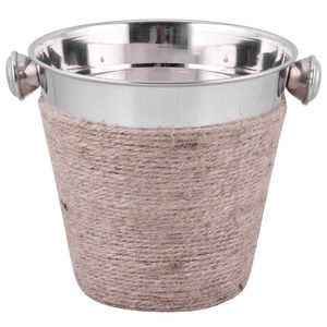 Stainless Steel <b>Bar</b> Set with <b>Outside</b> Rope Design Eco-Friendly Classic Silver Wine Cooler 2.0L Capacity - Product Image 2