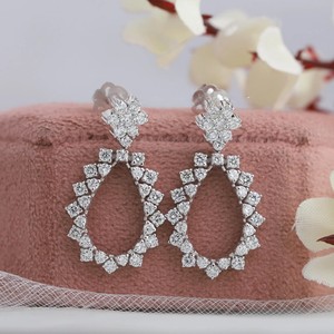 4ctw Solid Gold Open Pear Cut Style Moissanite <b>Diamond</b> Drop Dangle Earrings Genuine <b>Diamond</b> Drop Dangle Earrings Gift for Her - Product Image 3