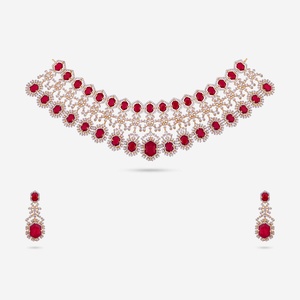 Women's Zinc Alloy Geometric Short Zircon <b>Necklace</b> 184479 with Dazzling Zircon Stones for Elegant Wedding - Product Image 1