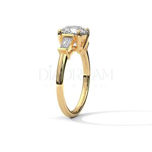 Fascinante anillo solitario de Plata de Ley 925 corte redondo Leb crecido diamante VVS claridad mejora tensión perla bodas - Product Image 4