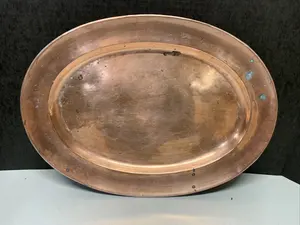 Plato multiusos de cobre para servir con patrones decorativos para cenas lujosas para venta de exportación - Product Image 6