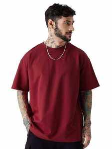 Camiseta de Cuello Redondo Extra Grande 100% Algodón para Hombre, Impresión de Logotipo Personalizado, Transpirable, Talla Grande, Camisetas Vintage de Verano - Product Image 5