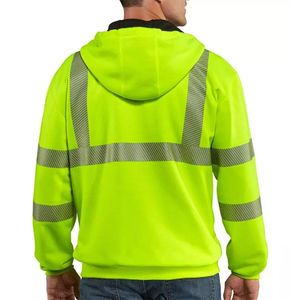 Sudadera de invierno de algodón 100% para hombre con capucha de alta visibilidad, ropa de seguridad al por mayor para un trabajo seguro, advertencia de alta visibilidad - Product Image 2