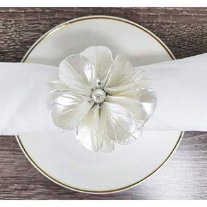 Servilletero Decoración de cena servilletero metal Forma de hoja Servilletero de metal Oro Anillo de servilleta para Navidad Boda Cena Fiestas - Product Image 2