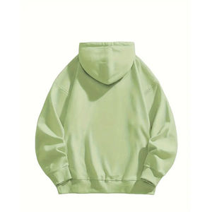 Nuevo estilo de moda transpirable hombres en blanco pulóver sudaderas con capucha 100% algodón polar de gran tamaño Boxy Fit Unisex colores sólidos - Product Image 2