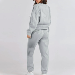 Meilleure qualité femmes 100% coton survêtement décontracté ensemble nouveau Design solide motif hiver taille adulte - Product Image 3