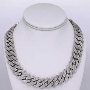 Coupe ronde 14mm VVS Moissanite diamant chaîne à maillons cubains bijoux glacés pour hommes en argent Sterling 925 - Product Image 2