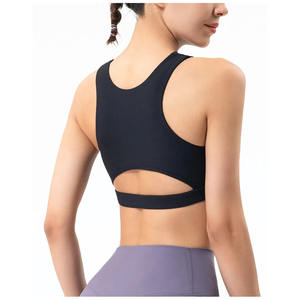 Sujetador deportivo de entrenamiento de Yoga elástico ligero personalizado para mujer alto para impacto hueco Fitness Top opciones de talla grande - Product Image 6