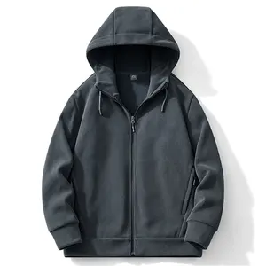 Thickened Autumn Winter Fleece Sweatshirt Casual Open <b>Cardigan</b> Men's Breathable Warm Hooded Sweatshirt New Style Streetwear - Product Image 3