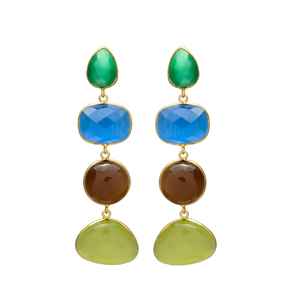 Nouvelle arrivée Twinkling Nights: Boucles d'oreilles à pierres précieuses multiples dans Golden Glow - Product Image 1