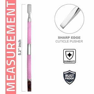 Empujadores de Cutículas de Acero Inoxidable para Cuidado Personal, Empujadores de Manicura con Logotipo Personalizado - Product Image 2