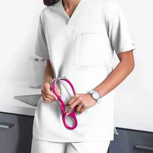 Uniforme de Enfermera Profesional, Tejido de Punto, 100% Algodón, Multicolor, Ropa de Verano, Diseños Médicos Unisex, Uso Hospitalario, Alta Calidad - Product Image 6