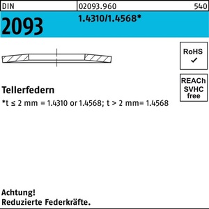 สปริงดิสก์ DIN 2093 20 X 10.2 X 1 1.4310/1.4568 200 ชิ้น - Product Image 1