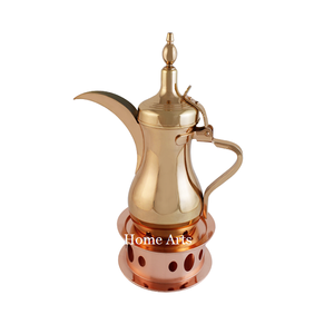 Calentador Dallah de aluminio de color dorado hecho a mano, calentador de tetera de tamaño personalizado de la mejor calidad del mejor exportador de la India - Product Image 5
