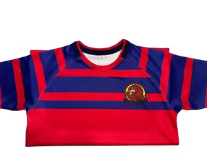 Camiseta de rugby de 4 capas de tela de alta calidad, hecha a medida, con cuello redondo y cinta en el cuello, de alto rendimiento. - Product Image 6