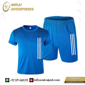 ชุดออกกำลังกายแขนสั้นกางเกงขาสั้น2ชิ้นแห้งเร็วชุดออกกำลังกายของผู้ชายชุดฤดูร้อน - Product Image 4