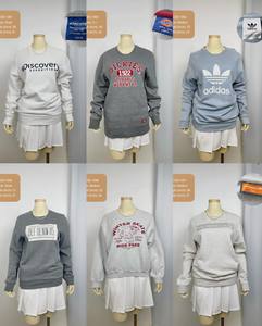 Sudadera de gran tamaño con cuello redondo de lana de algodón, sudadera bordada con hombros caídos y cuello redondo para fabricantes de ropa de mujer - Product Image 4