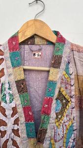 Handmade Winter Women's Kantha <b>Kimono</b> Robe Cutwork Puffer <b>Jacket</b> Design Perfect Streetwear and Mom's Gift - Product Image 5