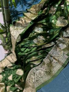 El último diseñador Pure Gaji Silk Zari Weaving Border Saree de FabZone - Product Image 2