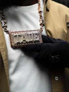 Nuevo Collar con Colgante de Moissanita VVS con Logotipo Iced, Corte Baguette, Diamante, Joyería Hiphop, Certificado GIA, Plata de Ley - Product Image 3