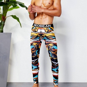 Imprimé par sublimation OEM personnalisé Pantalon legging de fitness taille haute anti-UV, Spandex/polyester pour hommes - Product Image 2