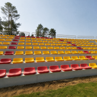 Siège de tribune pour stade sportif intérieur/extérieur, rangée de sièges pour public, chaise pour usage scolaire, plastique HDPE, garantie 5 ans