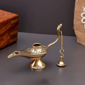 Top Sale Small <strong>Aladin</strong> Lamp Home Table Decor Crafts Sculpture Metal Gold Brass Decorative Office Sculpture Products - Product Image 4