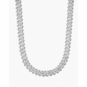 สร้อยข้อมือทอง 14K แบบ Cuban Link พร้อมกำไลข้อมือประดับเพชรโมอิสซาไนต์ 2 แถวขนาด 12 มม. ประเภทสินค้า - Product Image 4
