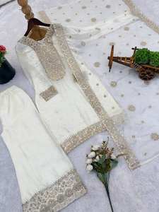 Salwar Kameez Ecológico para Mujer, Completamente Cosido, Ideal para Bodas, Top de Longitud Midi con Dupatta y Pantalón, Listo para Usar, Gran Venta - Product Image 2