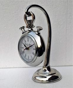Reloj de mesa de latón completo hecho a mano para decoración de oficina y hogar, mesa de Metal con acabado plateado, fabricante decorativo, exportadores - Product Image 3