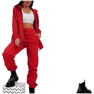 Survêtements à manches longues de dernière conception OEM pour femmes décontracté Yoga Street Wear étiquette tissée sur tissu polaire taille XL Logo personnalisé - Product Image 3