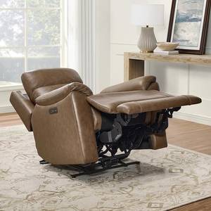 Sillón Reclinable de Cuero Marrón de Alta Calidad, Respaldo Acolchado, Asiento Individual - Product Image 5