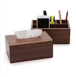 Caja de pañuelos de madera de diseño moderno con soporte metálico para servilletas, de gran calidad, fabricada y exportada. - Product Image 5