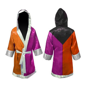Bata de boxeo de satén personalizada de alta calidad con capucha profesional para hombres y mujeres para entrenamiento de boxeo - Product Image 6