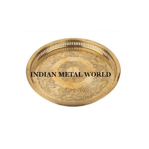 Juego de 2 bandejas de latón macizo para servir té/café, de diseño impresionante, de diferentes tamaños, a buen precio - Product Image 3