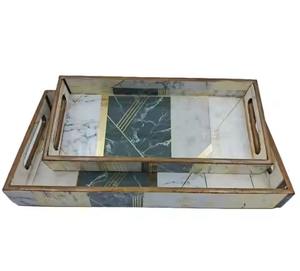 Wooden <b>Tea</b> Serving Tray With Enamel Printed Personalized <b>Tea</b> breakfast foods kitchenware - Product Image 6